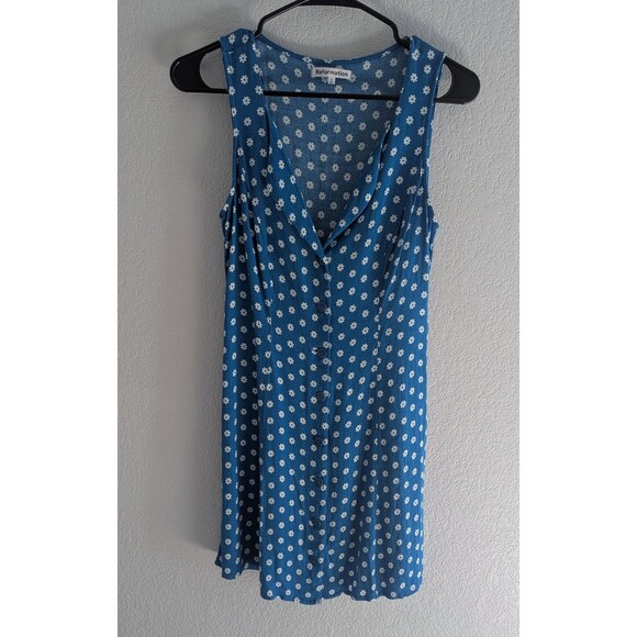 Reformation Dresses & Skirts - Reformation Rilynn Dress Women's Size 4 Jimmy Blue Daisy Floral Print Mini Dress